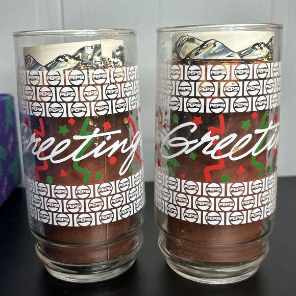 Vintage 1992 PEPSI "It's A Wonderful Life" Boxed Gift Set VHS Tape & 2 Glasses - Picture 6 of 12